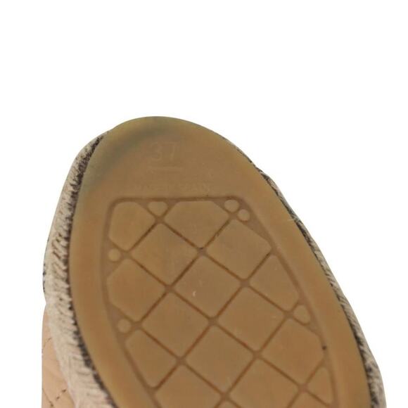 Chanel Espadrille 37 Diamond Quilted Leather Chain Flats CC-0322N-0078 - Picture 12 of 12